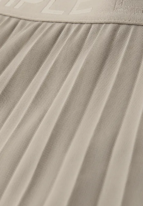 Midi-rok van mesh met een geplooide textuur timeless beige