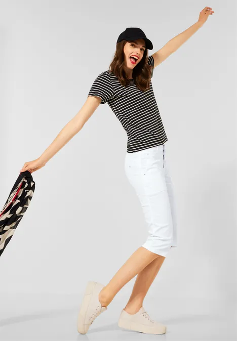 Casual-fit bermuda White