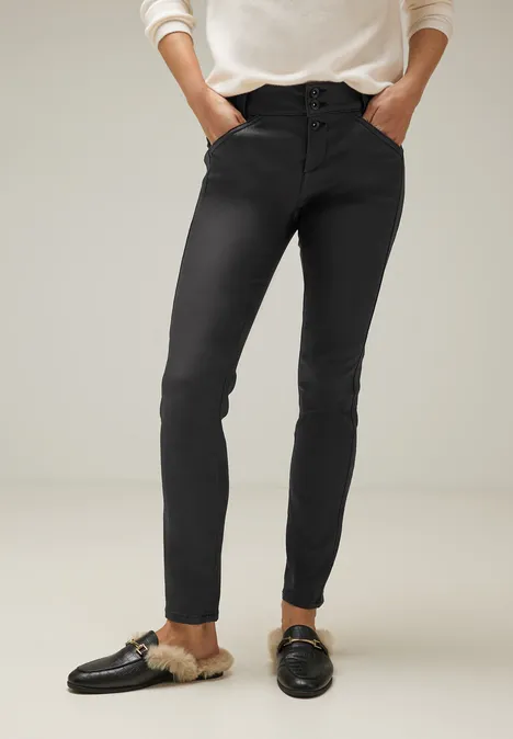 Coating Slim Fit Hose Black