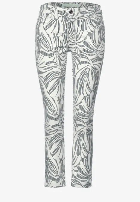 Casual Fit Hose mit Print cool vintage green