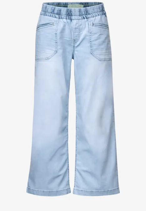 Loose Fit Culotte Jeans light blue soft bleached