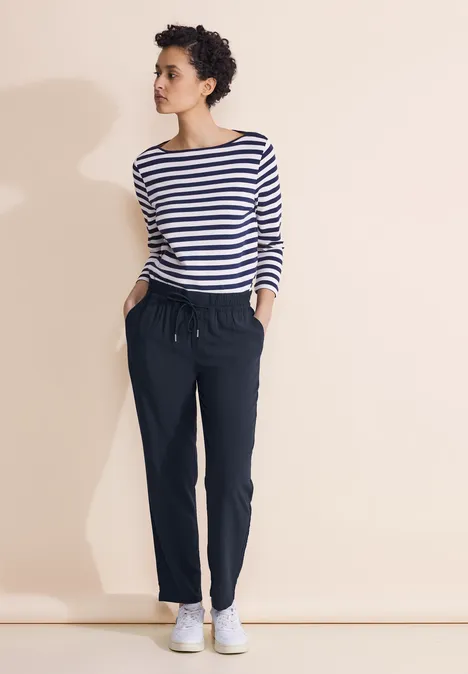 Viskose Loose Fit Hose deep blue