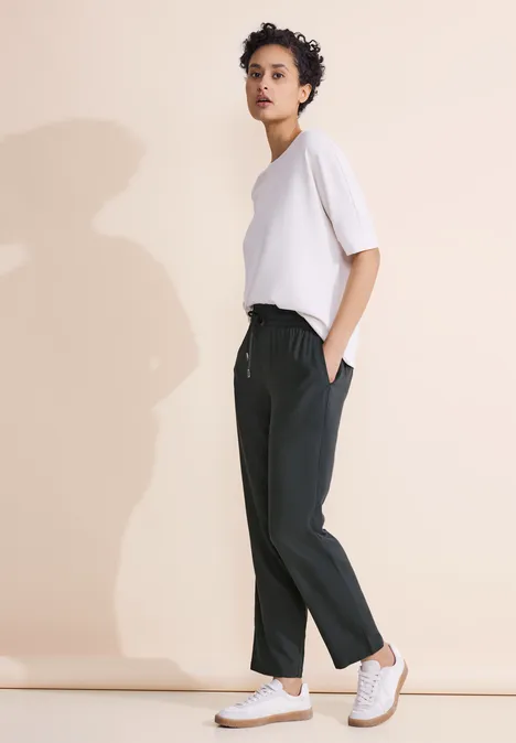 Viskose Loose Fit Hose dark stone grey