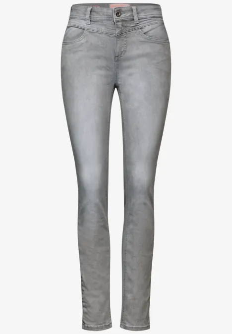 Grijze slim fit jeans light grey random wash