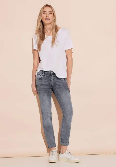 Jeans met lage taille heavy grey washed