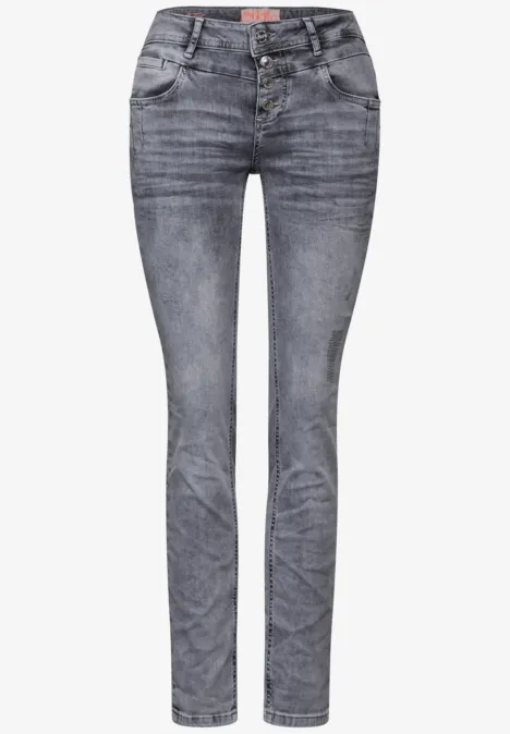 Jeans met lage taille heavy grey washed