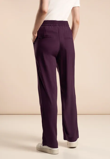 Leichte Viskosehose dark berry purple