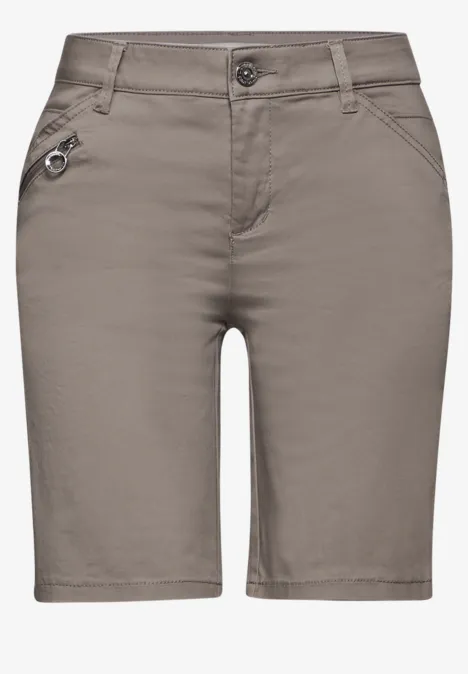 Bermuda Shorts mit Zipper sandy mocca