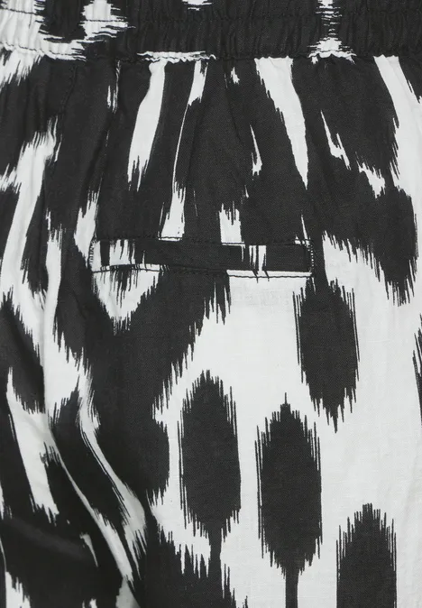 Leinenhose mit Print Black