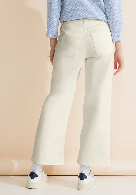 Casual fit culotte-jeans soft ecru washed