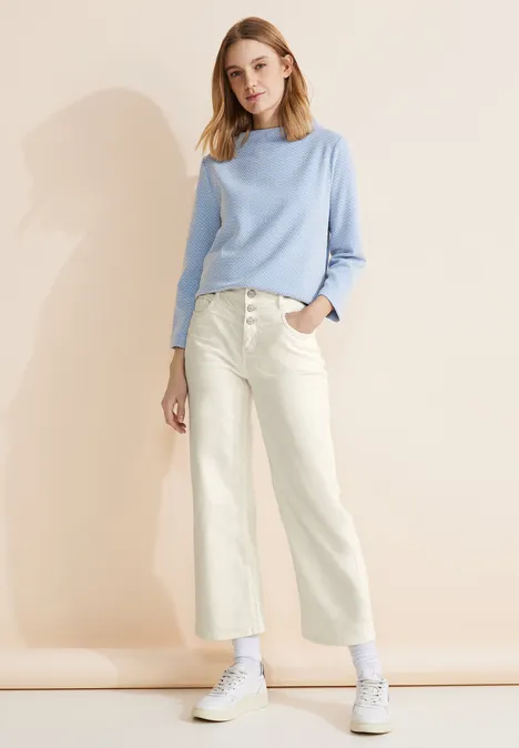 Casual fit culotte-jeans soft ecru washed