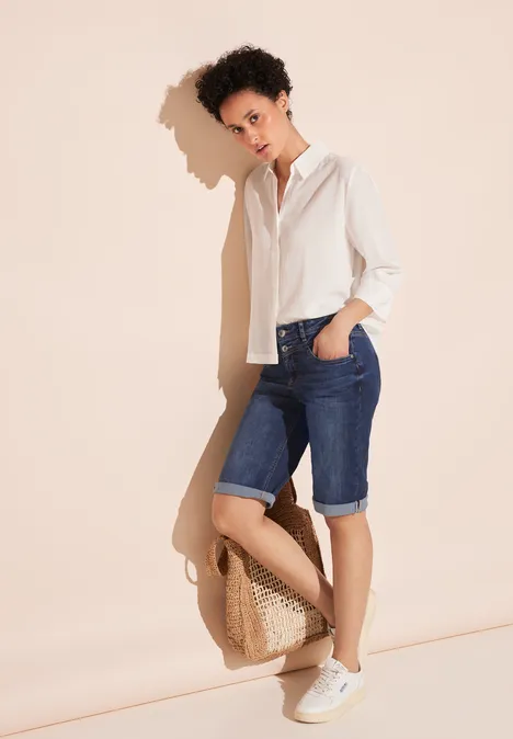 Jeans Bermuda Shorts blue washed soft