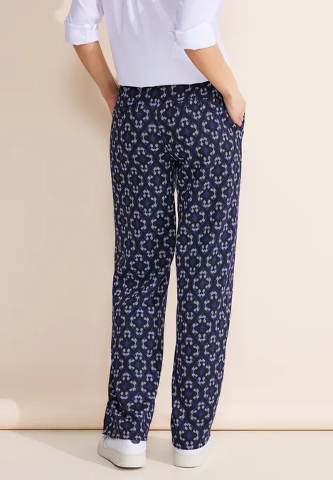 Casual Fit Jacquard Hose deep blue