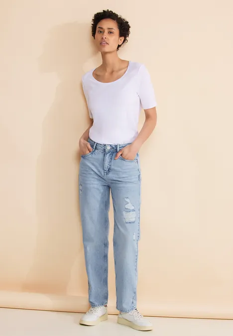 Jean used coupe classique light blue destroyed
