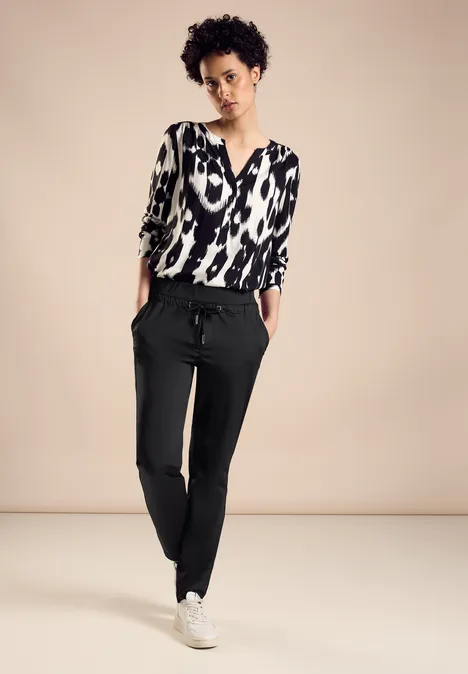 Pantalon de voyage coupe ample Black