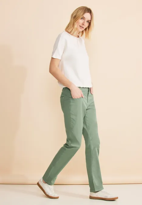 Casual Fit Twill Hose dry salvia green