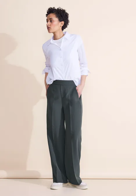 Loose Fit Twill Hose marshy green