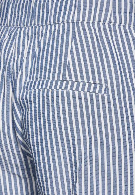 Paperbag Seersucker Hose original blue