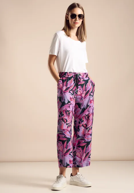 Wide Legs Print Hose magnolia pink
