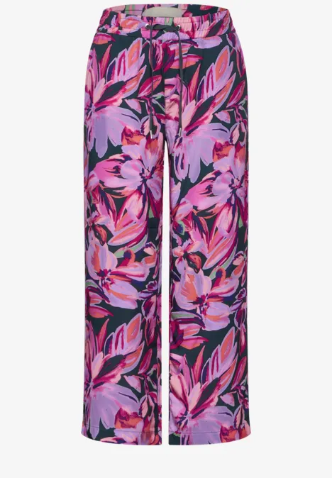Pantalon imprimé à jambes larges magnolia pink
