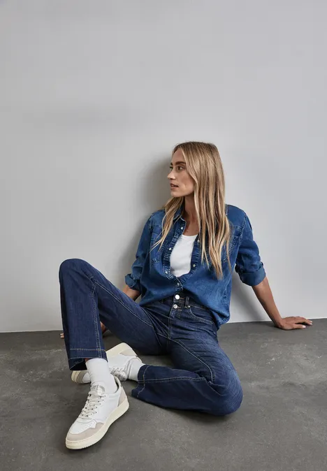 Bootcut Jeans dark indigo slightly washed