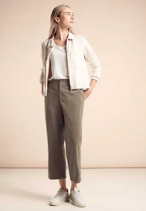 Cordhose im Casual Fit dark taupe