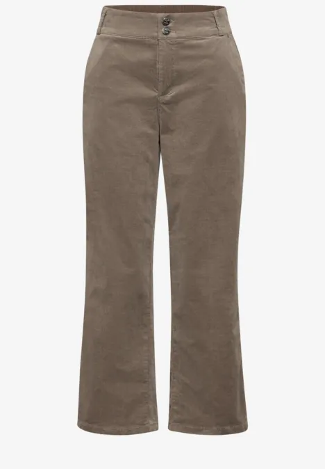 Cordhose im Casual Fit dark taupe