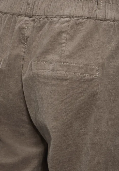 Cordhose im Casual Fit dark taupe