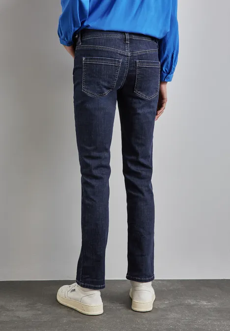 Straight Leg Jeans dark indigo slightly washed