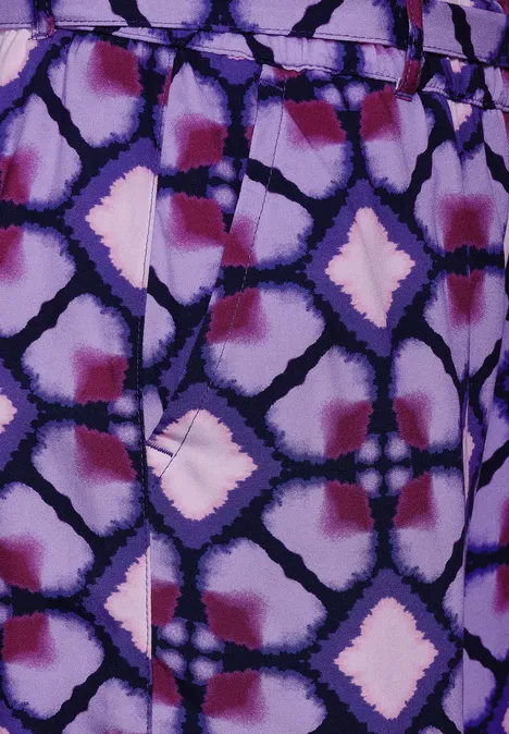 Paperbag Shorts mit Print bellflower lilac