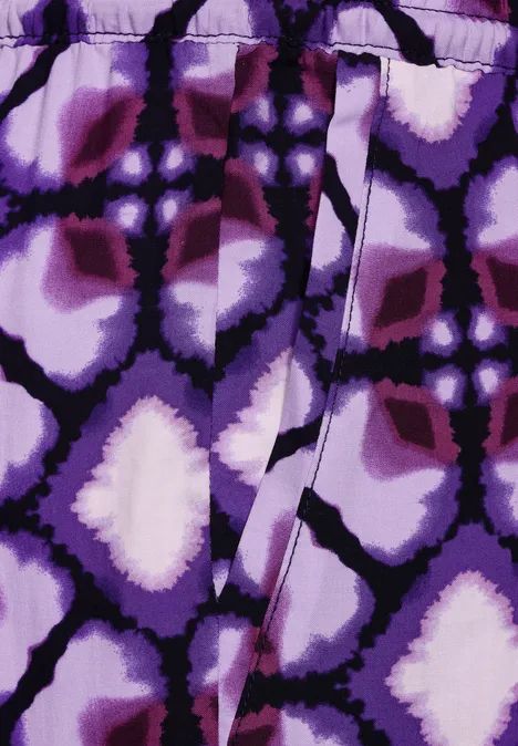 Viskose Hose mit Print bellflower lilac