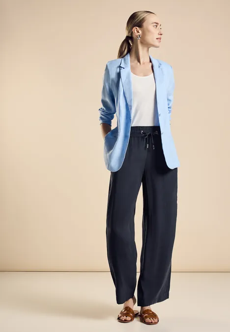 Wide Leg Hose deep blue