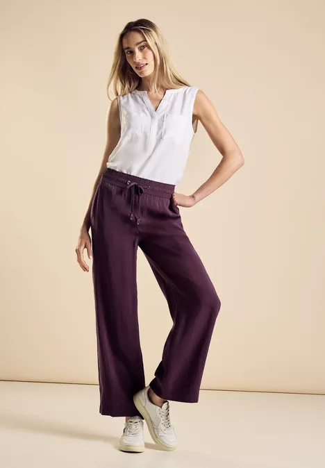 Wide Leg Hose dark berry purple