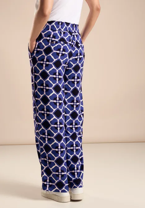 Viskose Hose mit Print violet blue