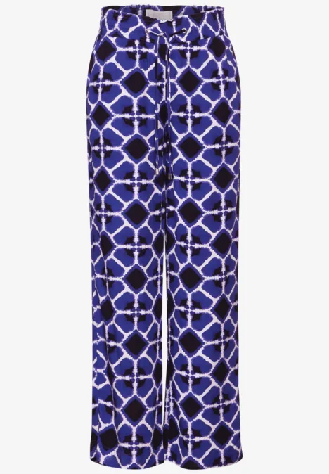 Viskose Hose mit Print violet blue