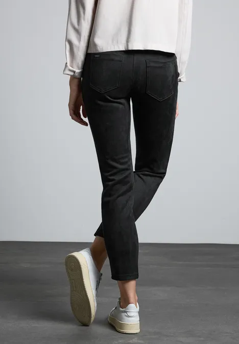 Hose im Verlours-Look Black