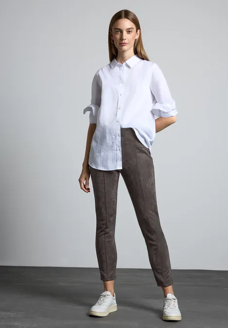 Hose im Verlours-Look dark oak brown