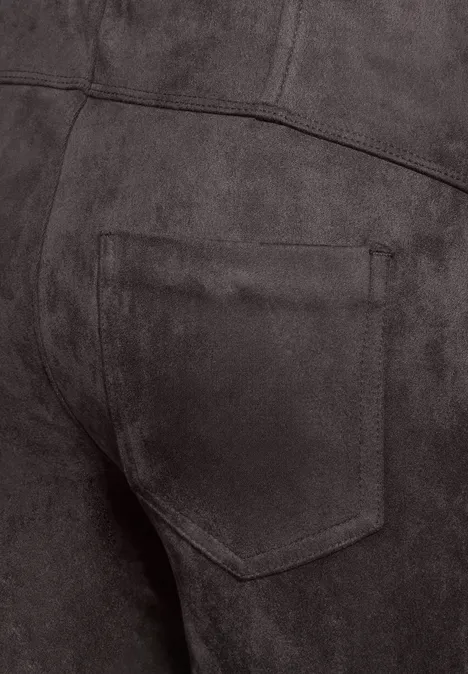 Hose im Verlours-Look dark oak brown