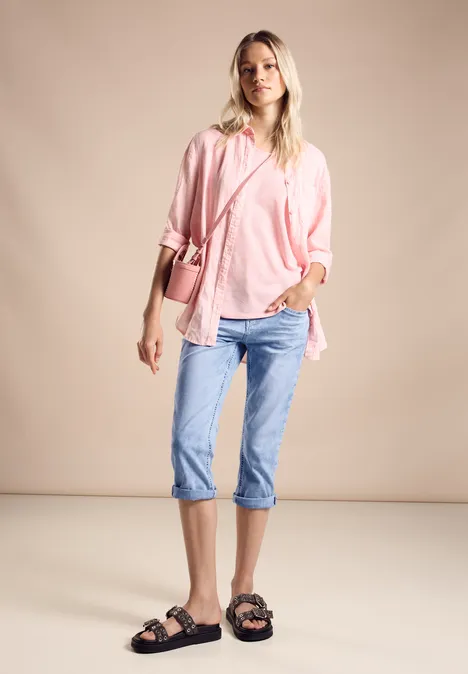 3/4 Jeans im Casual Fit Light Blue Random Wash