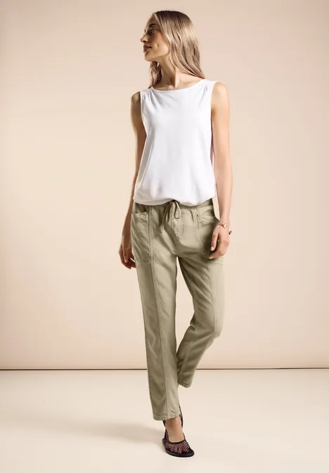 Bequeme Lyocell Jeans Safari Beige Wash
