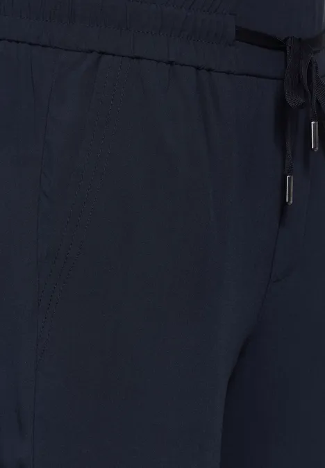 Effen broek van viscose deep blue