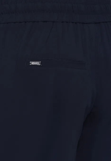Effen broek van viscose deep blue