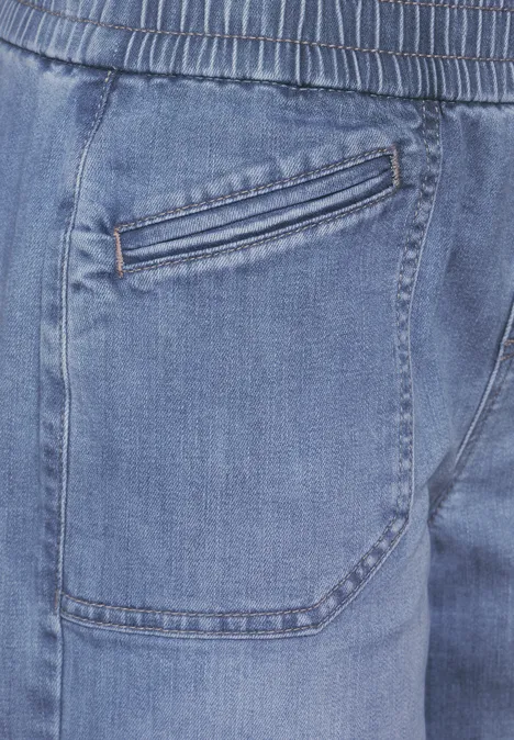 Jeans Culotte light blue soft wash