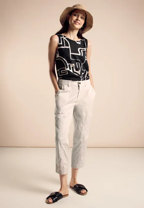 Losse broek smooth sand beige