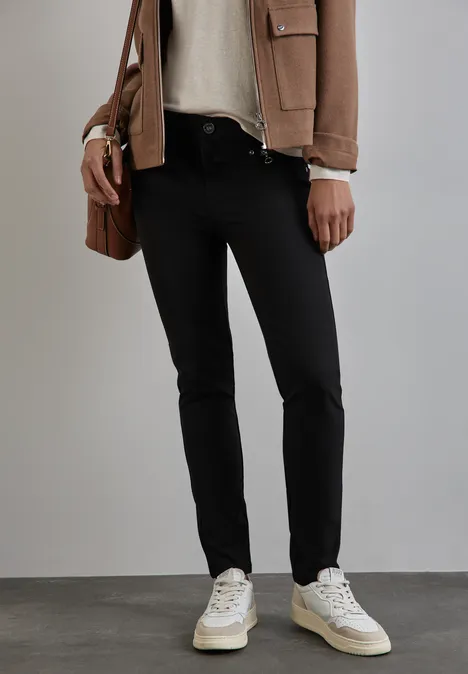 Hose mit Zipper Details Black