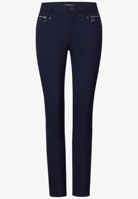 Hose mit Zipper Details deep blue