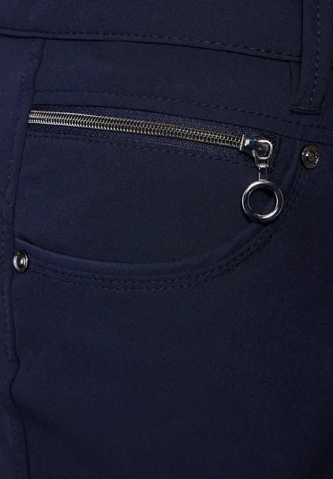 Hose mit Zipper Details deep blue