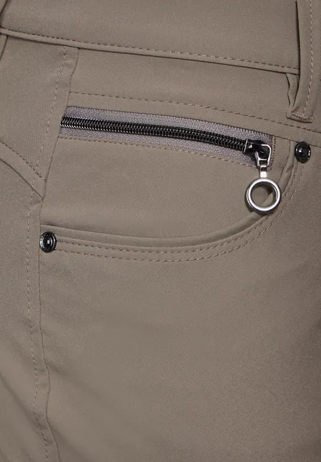 Hose mit Zipper Details ashen maple beige