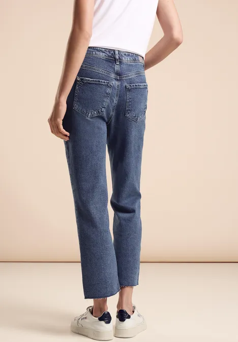 Jeans mit Bootcut Legs Medium Blue Washed