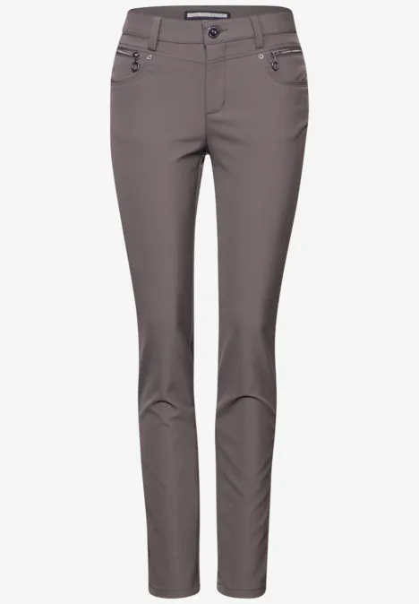Hose mit Zipper Details bole brown